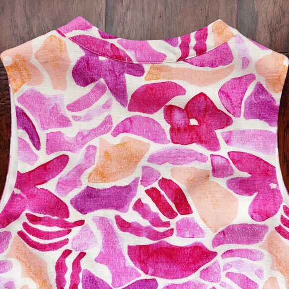 NWT Baltic Born Pink Multi Floral Cami Short Linen Blend Dress Sz S Cute Summer - Picture 14 of 16